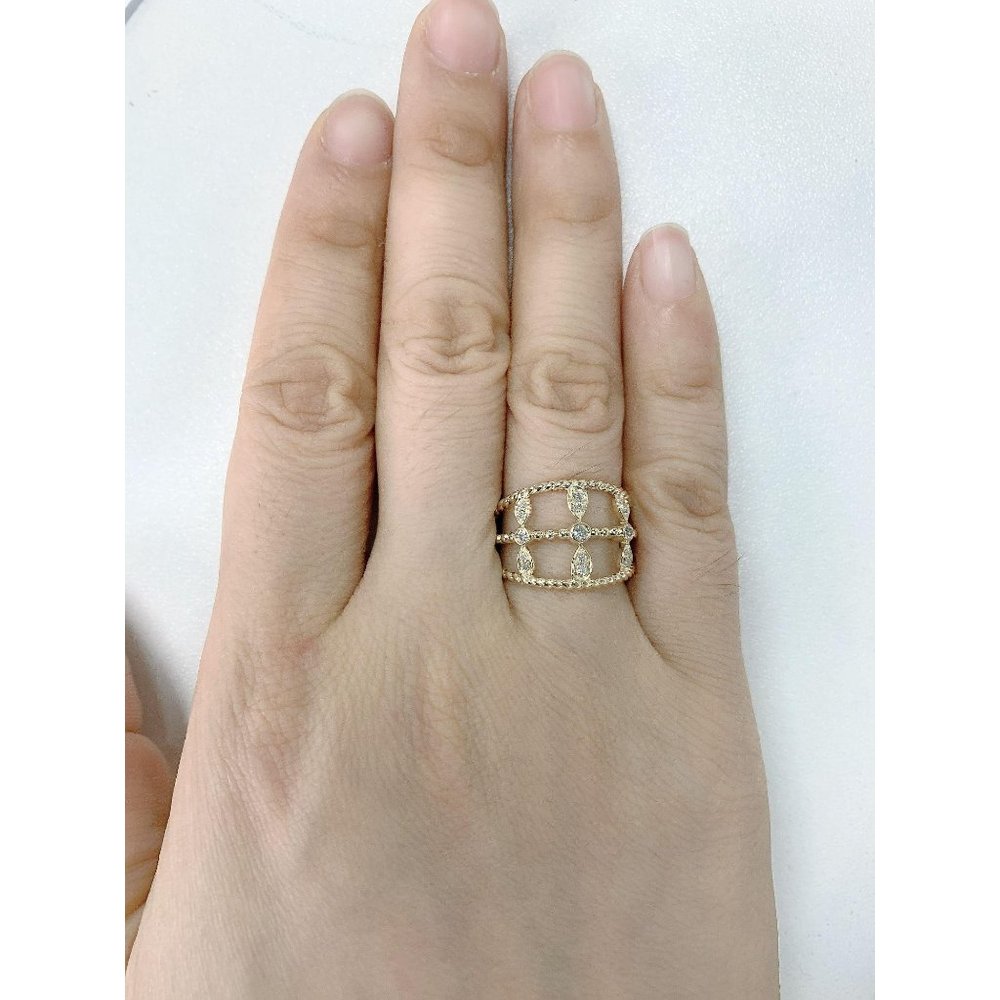 Real Diamond Precious Cocktail Ring Yellow Gold